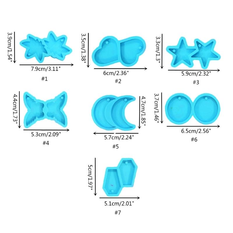 Moon Pentagram Round Earring Silicone Mold Suitable for Epoxy Resin Diy Craft Backpacks Pendant Ornament Jewelry Making