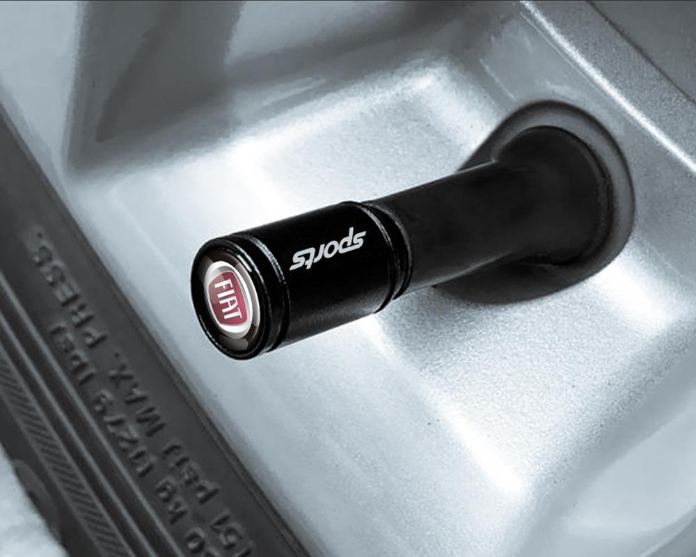 Auto Styling 4 Stück Auto Reifen Kohlefaser Metall Ventilkappe Abzeichen Zubehör Für Fiat ABARTH 500 Fiorino 595 124 Ducato Cross Palio