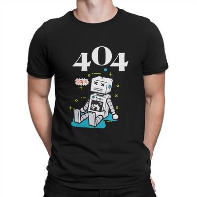 Błąd 404 Najnowszy T-shirt dla mężczyzn Znak Błędu 404 Okrągły dekolt Czysta bawełna T-shirt Personalizuj Prezenty urodzinowe Odzież outdoorowa