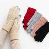 Lamb Velvet Driving Gloves Double Layer Cold Proof Mittens Fashion Knitted Gloves  Winter Outdoor