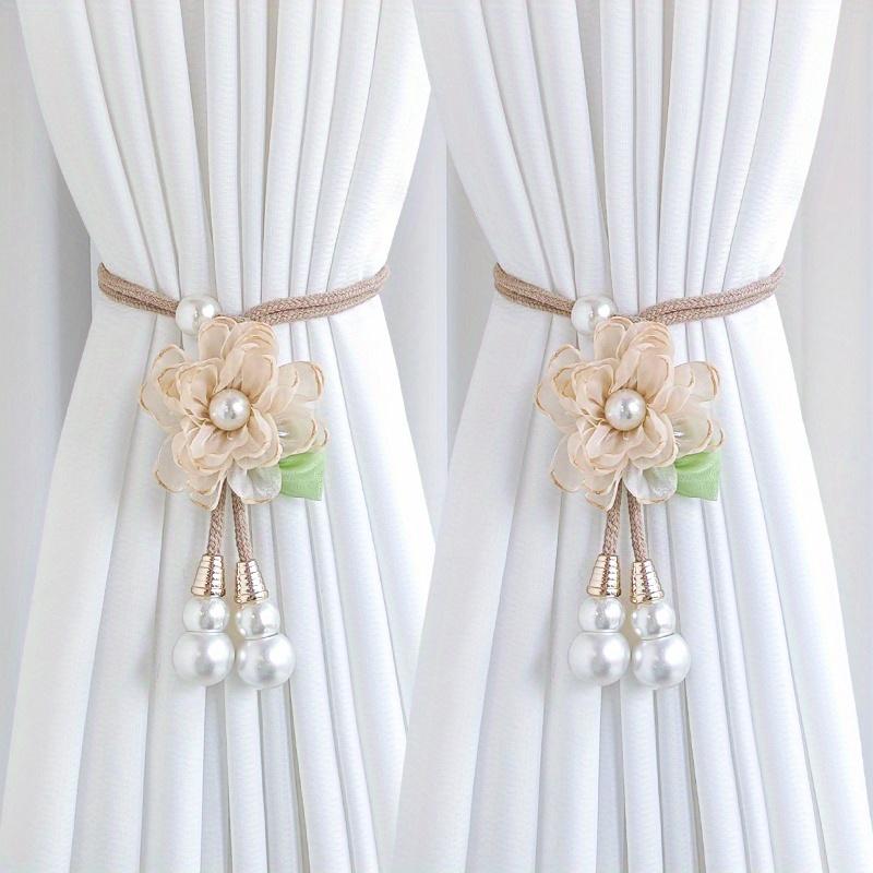 2pcs Elegant Curtain Tiebacks - Adjustable Window Drapes Holders with Floral-like Design, for Living Room, Bedroom, Wedding, Party Decor