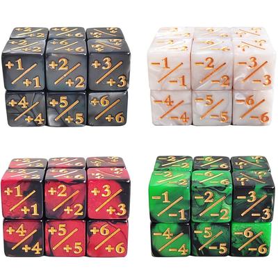 10Pcs 16Mm 6 Side Dice Counters +1/-1 Dice Kids Toy Counting Dice For Mtg Magic The Gathering Card Gaming Token & Loyalty Dice