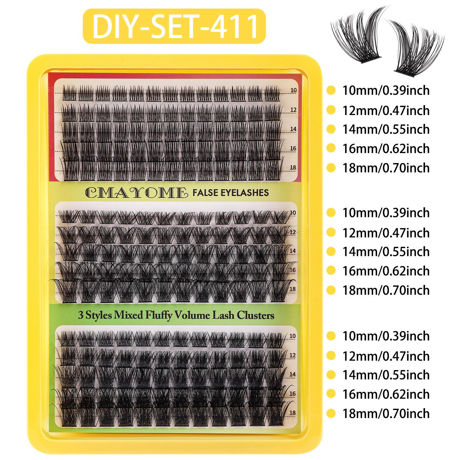

Single Cluster 185 Clusters C Song False Eyelash Set 10-18Mmdiy Segmented Grafting Thick Eyelashes