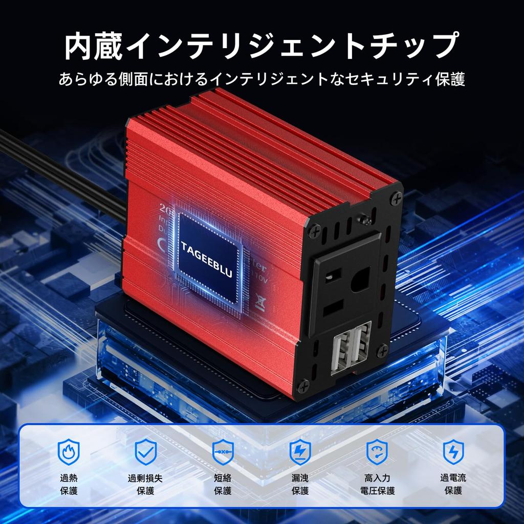 200W Inverter, Cigarette Lighter Socket, Outlet, Rapid Charging, Car Inverter, Converts DC to