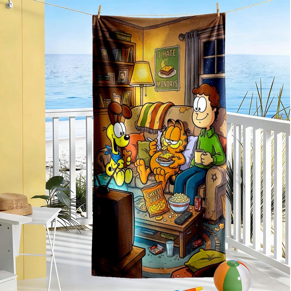 Garfield Odie S Fun Day Beach Towel Soft Durable Quick-Dry Comfortable Lightweight