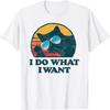 Funny Cat I Do What I Want Middle Finger & 80s Sunglasses Men Women T-Shirt