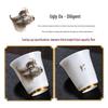Chinese Zodiac Jade Porcelain Single Teacup Gift Set