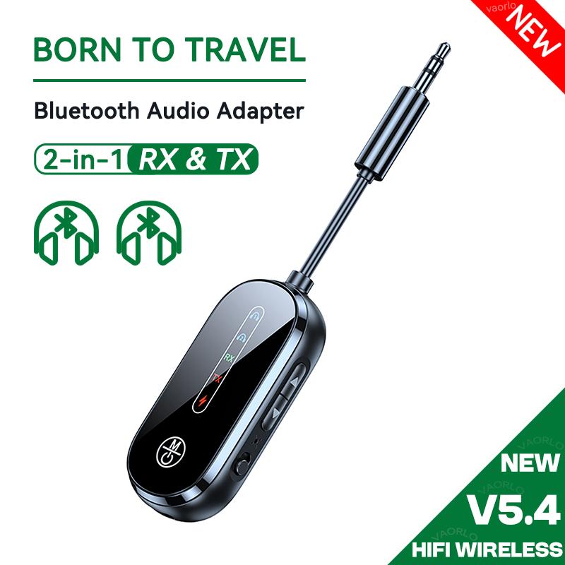 

2 в 1 Bluetooth 5.4 Передавач Приймач Стерео 3,5 мм AUX Літак Аудіо Бездротовий адаптер Мікрофон для ТБ ПК Навушники Автомобіль Літак