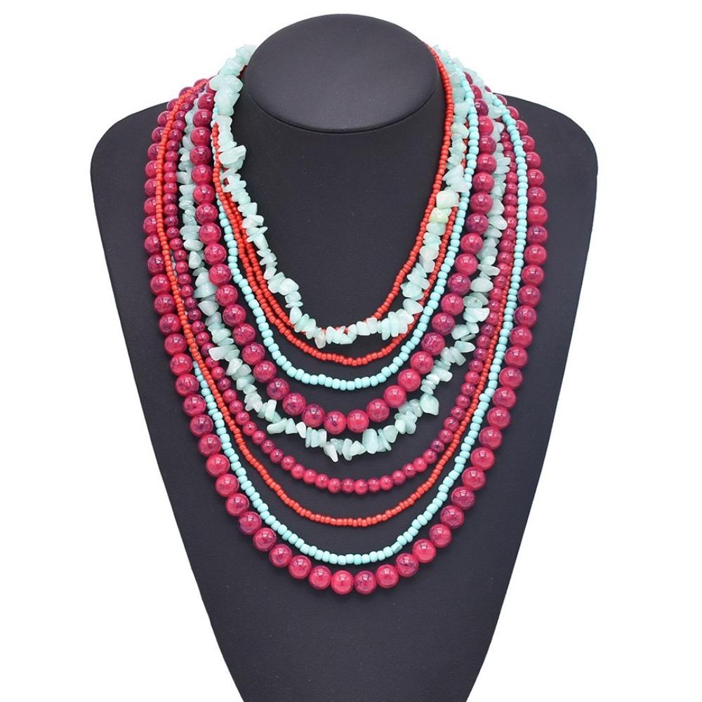 

Багатошарове намисто в стилі бароко з бісерних ланцюжків у богемному стилі