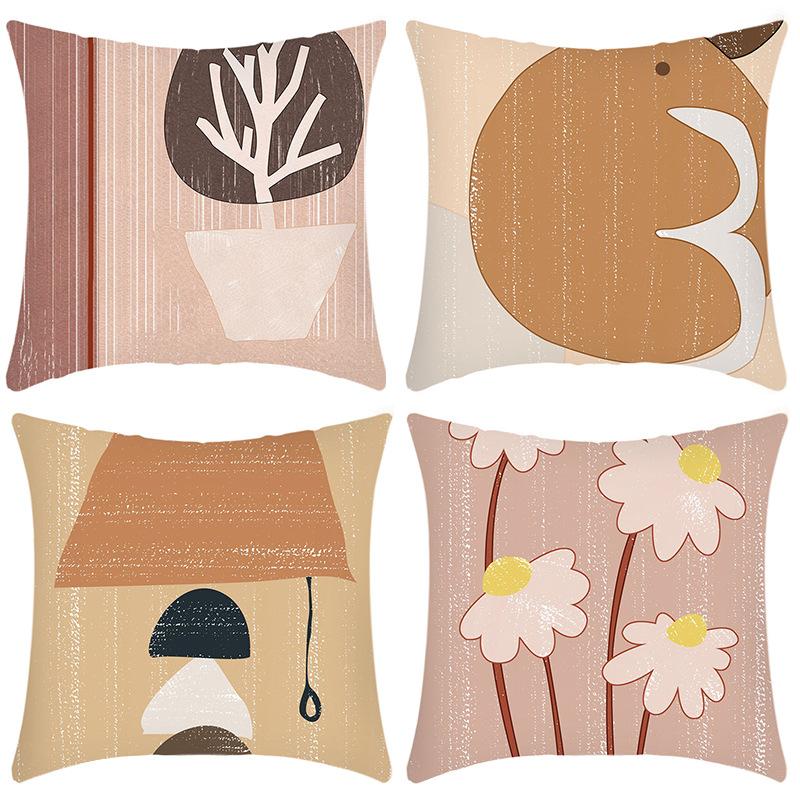 

New Pillowcase Art Abstract Simple Style Printed Pillowcase Home Sofa Cushion Cover 45 * 45Cm pillowcase