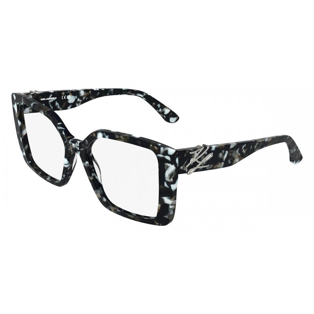 Photos - Glasses & Contact Lenses Karl Lagerfeld Women Eyeglasses Kl6241 016 Black/Marble Black/White/54-18-139 black 