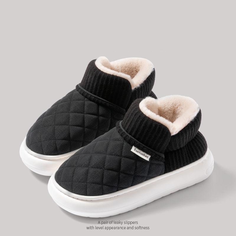 

Зимние теплые хлопковые ботинки на толстой подошве с противоскользящим эффектом, с флисовым мешком и хлопковыми тапочками для ношения на улице 40 чёрный