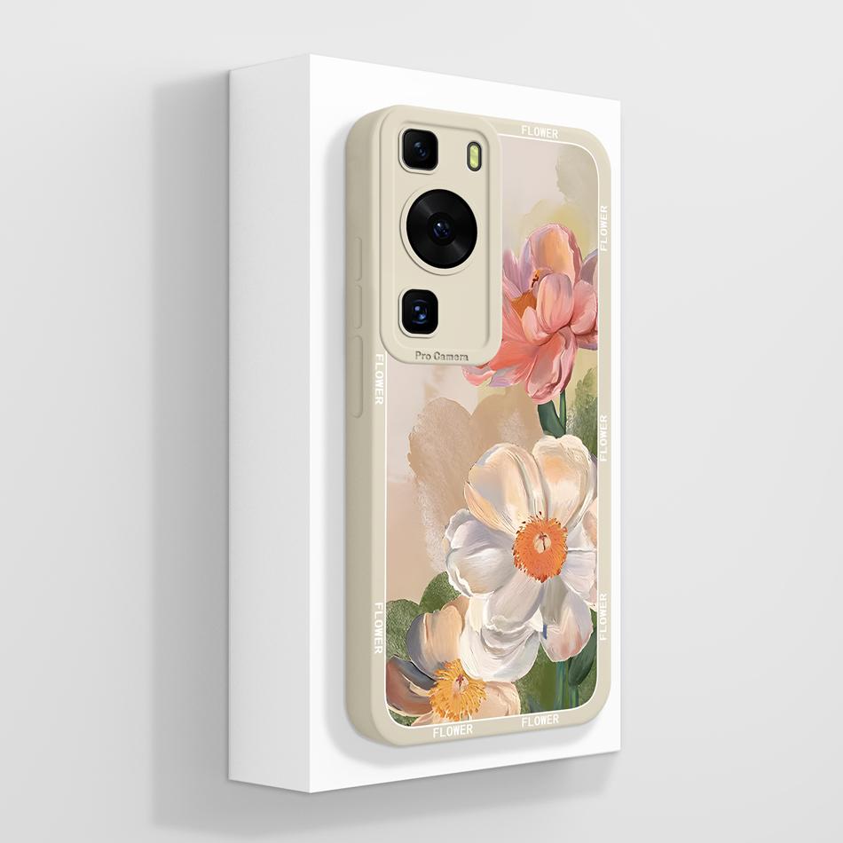 For Huawei P60 Pro Art Case Butterfly Rose Soft Liquid Silicone Cover For Huawei P 60 Art P60Pro Anti Drop Protective Bumper