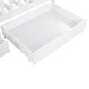 (Not Allowed to Sell on Germany)Beautiful house bed, with 2 drawers, solid wood, slatted frame, with fall protection, white (200x90 cm)