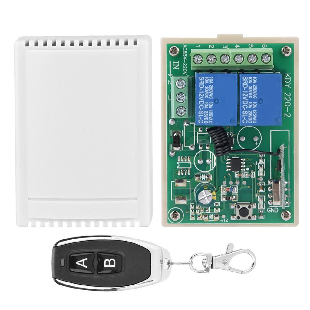 2CH 433MHz Relay 2pcs Wireless Remote Control Switch Transmitter One Receiver Set