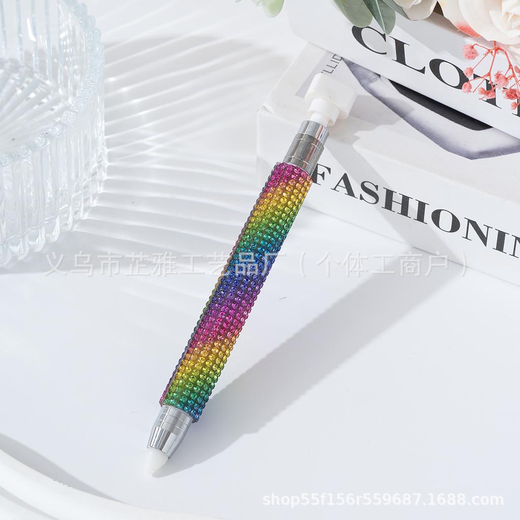 Diamond-encrusted nail art tools Double-head point pen wholesale Rotary push-pressing mud Sticky drill point pen Wave point drill pen
