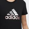Adidas Foil Logo Print Sports Short Sleeve T-Shirt Women Tops Black GP0685