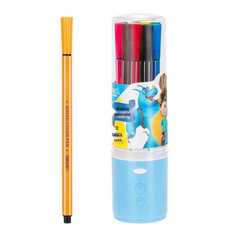 Deli Kids Washable Watercolor Pens - 12, 24, 36, or 48 Colors for Art & Coloring