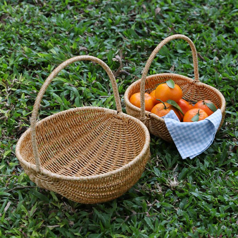 Rattan-Style Watermelon Basket for Shopping, Vegetables, Fruits, and Picnics