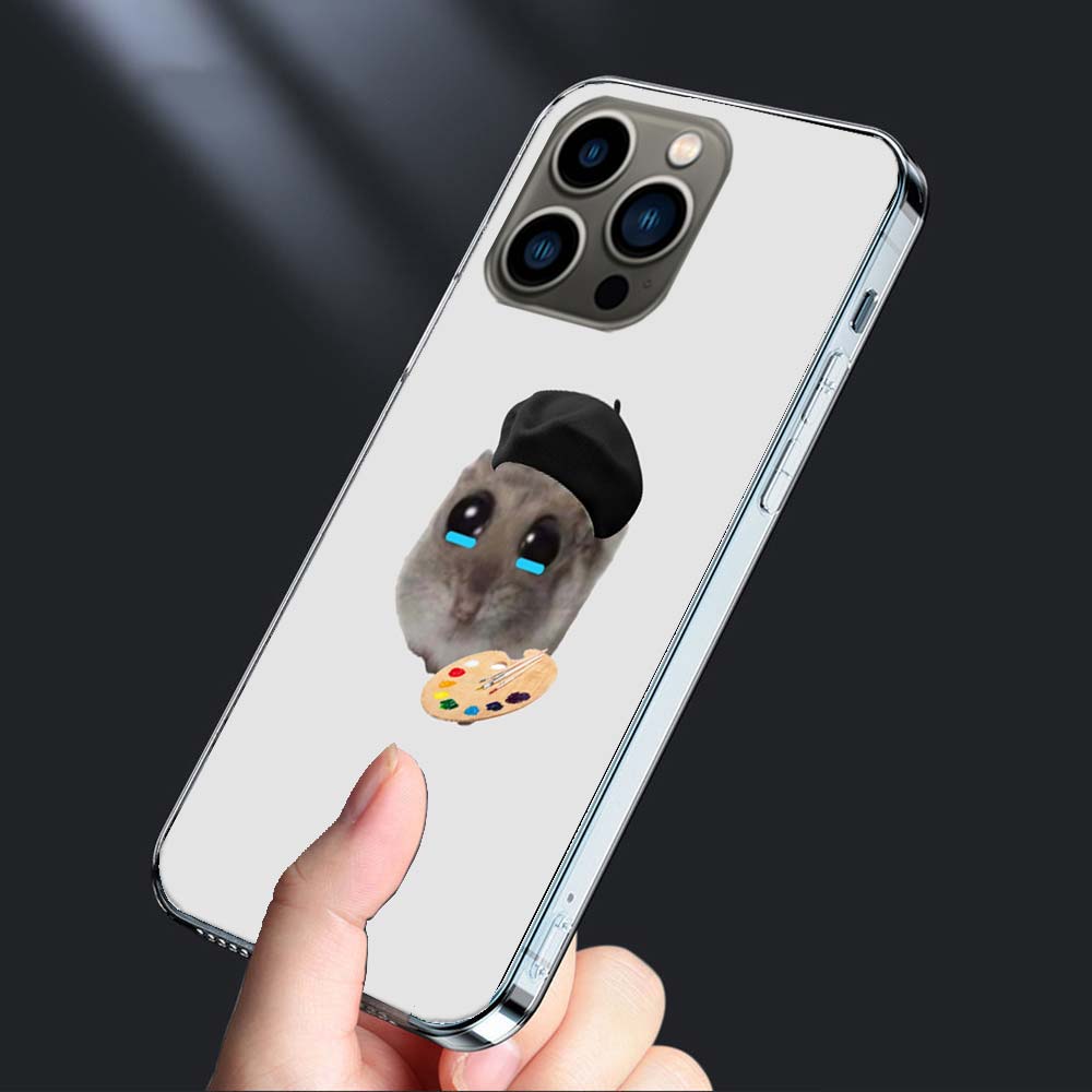 

Смешной Грустный Хомяк Мем Чехол Для Телефона Для Iphone 16E 15 Pro 14 Plus 17Air 16 17 Pro Max 12 13 Mini X XS XR 7 8 SE2020 Capa Милый Чехол iPhone 17 Pro Max
