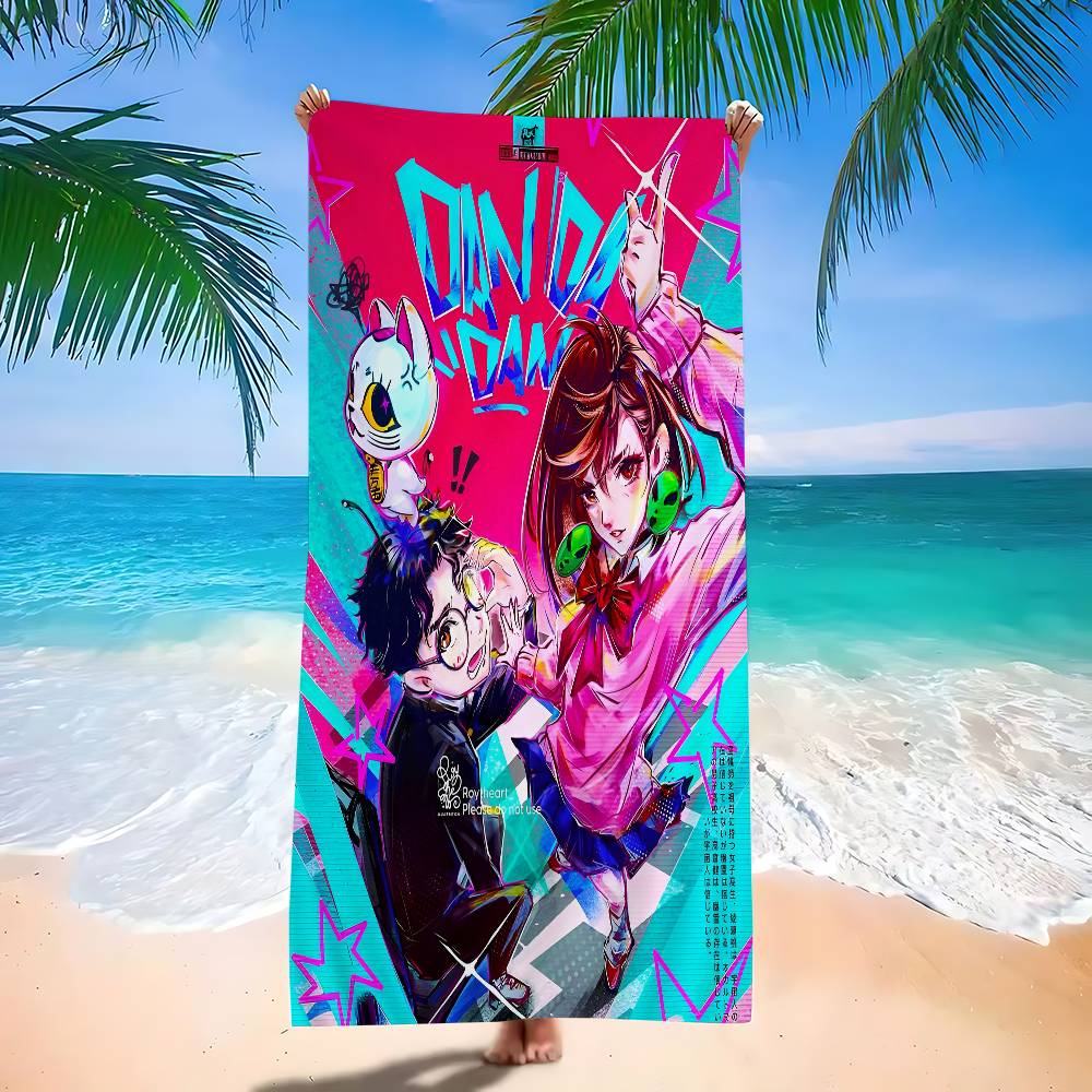 Anime D-Dandadan Ken Takakura Anime Beach Swimming Towel Soft Absorbent Washcloth Children's Gifts for Kids Travel Camping Gym