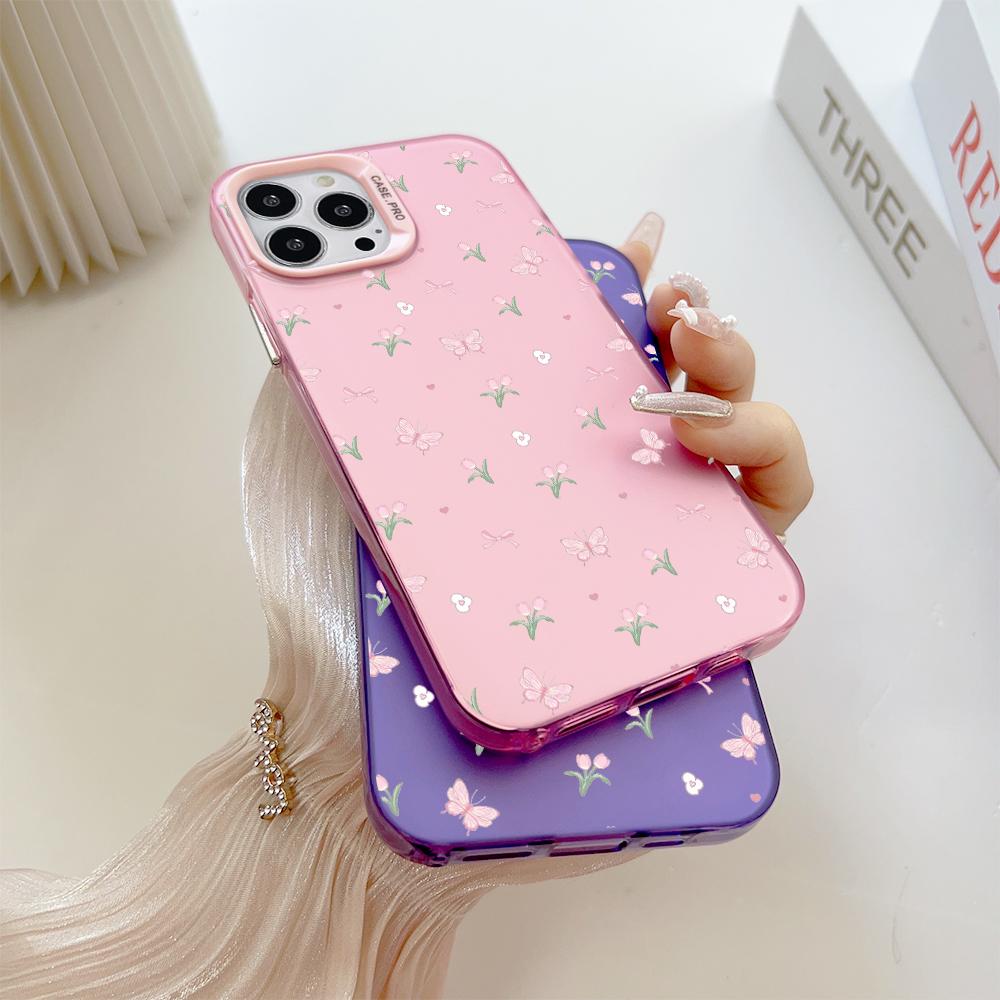 Fashion Colorful Sliver Double Sided Phone Shell Soft Edge Hard Case Full Cover Shockproof Phone Casing for Samsung A16 A55 Xiaomi Redmi 14C Poco C75