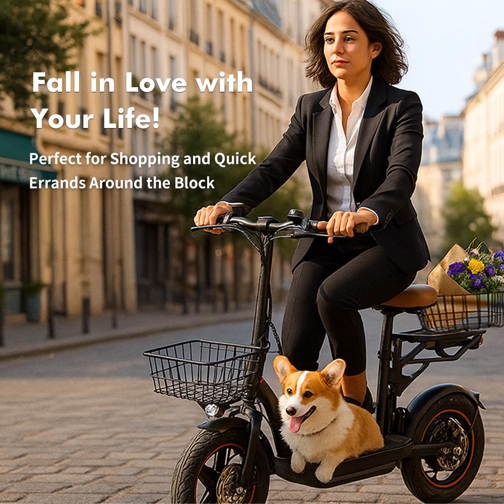 GELEIPU C14 Foldable Electric Scooter 500W Motor  48V17.5Ah Battery 14 * 2.5"  Inflatable Tires 32km/h Max Speed 100km Max Range