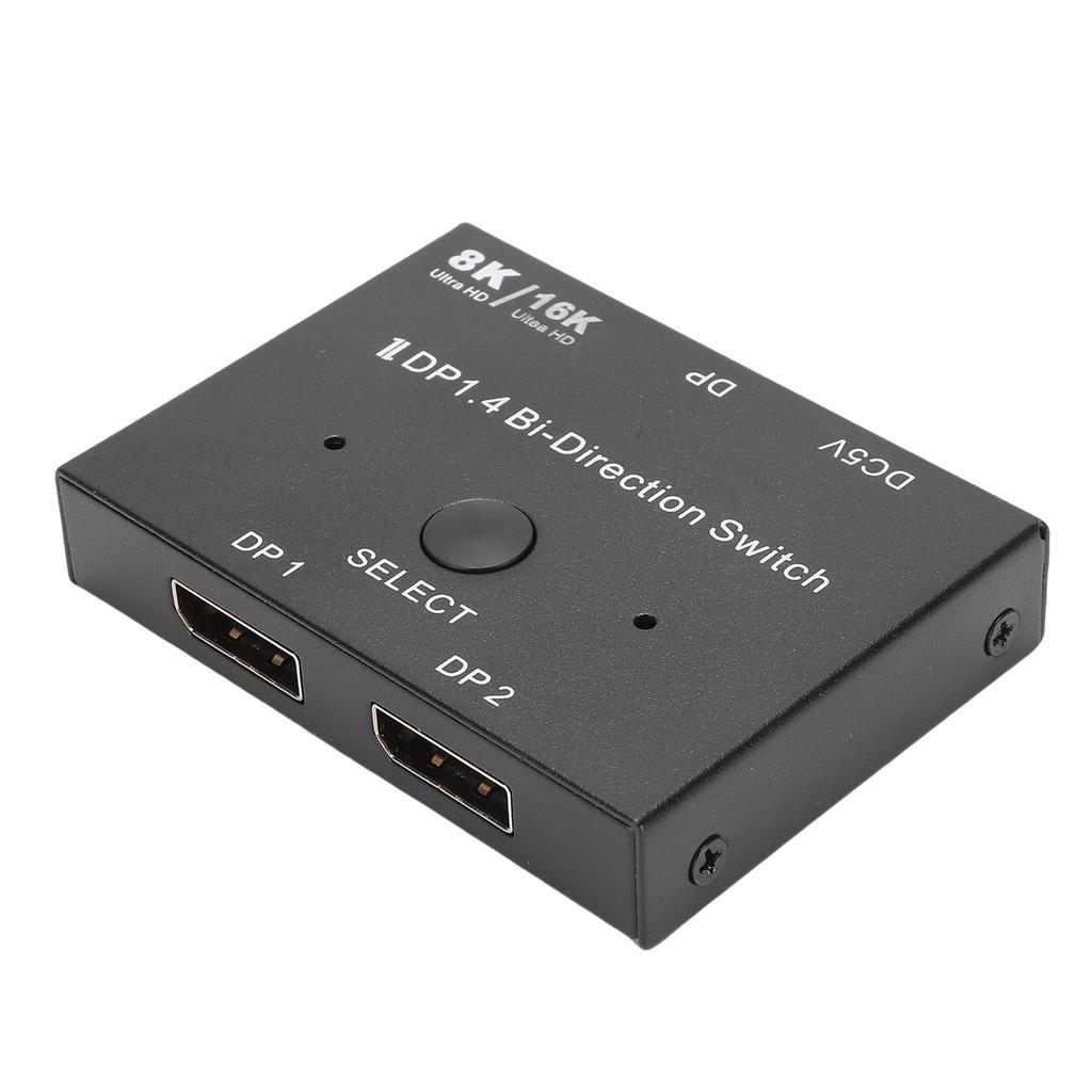 DisplayPort 16K 1.4 Umschalter 2 Ein 1 Aus Bi-Direktional 4K 240Hz 8K 120Hz Splitter Konverter für Mehrere Quellen und