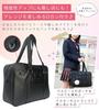 School Faux Large for High School School Large Smartphone Zippered Bottom Plain [RONNOS] Bag, Leather, Black/Brown, 40cm, Girls, Bag, Stylish, Cute,