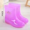 Fashion Rain Shoes Women's Non-slip Rain Boots Adult Water Boots Medium Tube Transparent Water Shoes Women's Warm Velvet Rubber Shoes Overshoes Winter