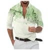 Men's Button Up Shirt Music Notes Collar 3D Print Daily Vacation Long Sleeve Print Clothing Apparel Hawaiian Casual Beach