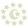 Fashionable 12Pcs Stars Moon Glow In Dark Fluorescent Decal Wall Stickers Home Decoration