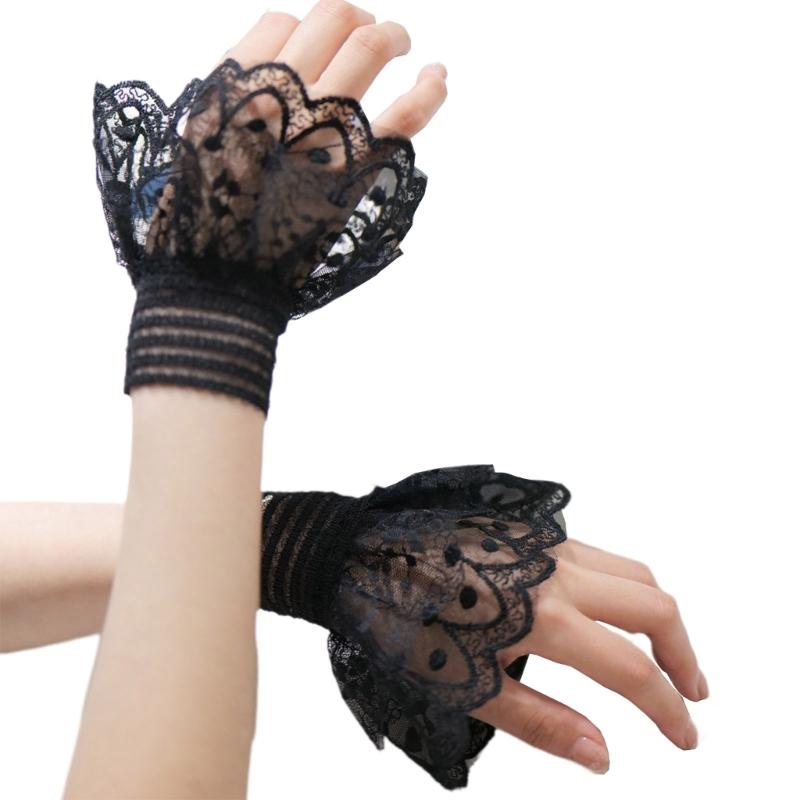 Damen Spitze Falsche Ärmel Abnehmbare Manschettenärmel Mode Handgelenkmanschetten Verlängerung