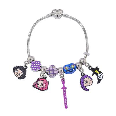 Huntrix Anime Bracelet, Cartoon Character Charm Chain, Cute Zinc Alloy Jewelry for Girls and Boys, Kawaii Accessory Gift