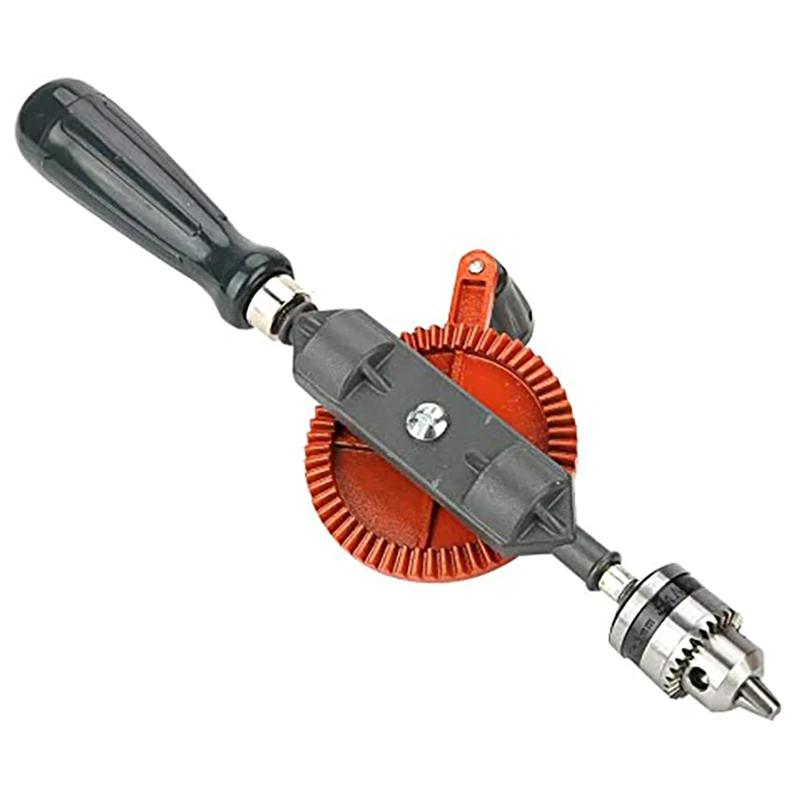 Hand Drill 1/4 3/8 Inch Double Pinions Crank Drill Capacity Manual Drilling Tool for Wood Plastic Acrylic Circuit Board Punching