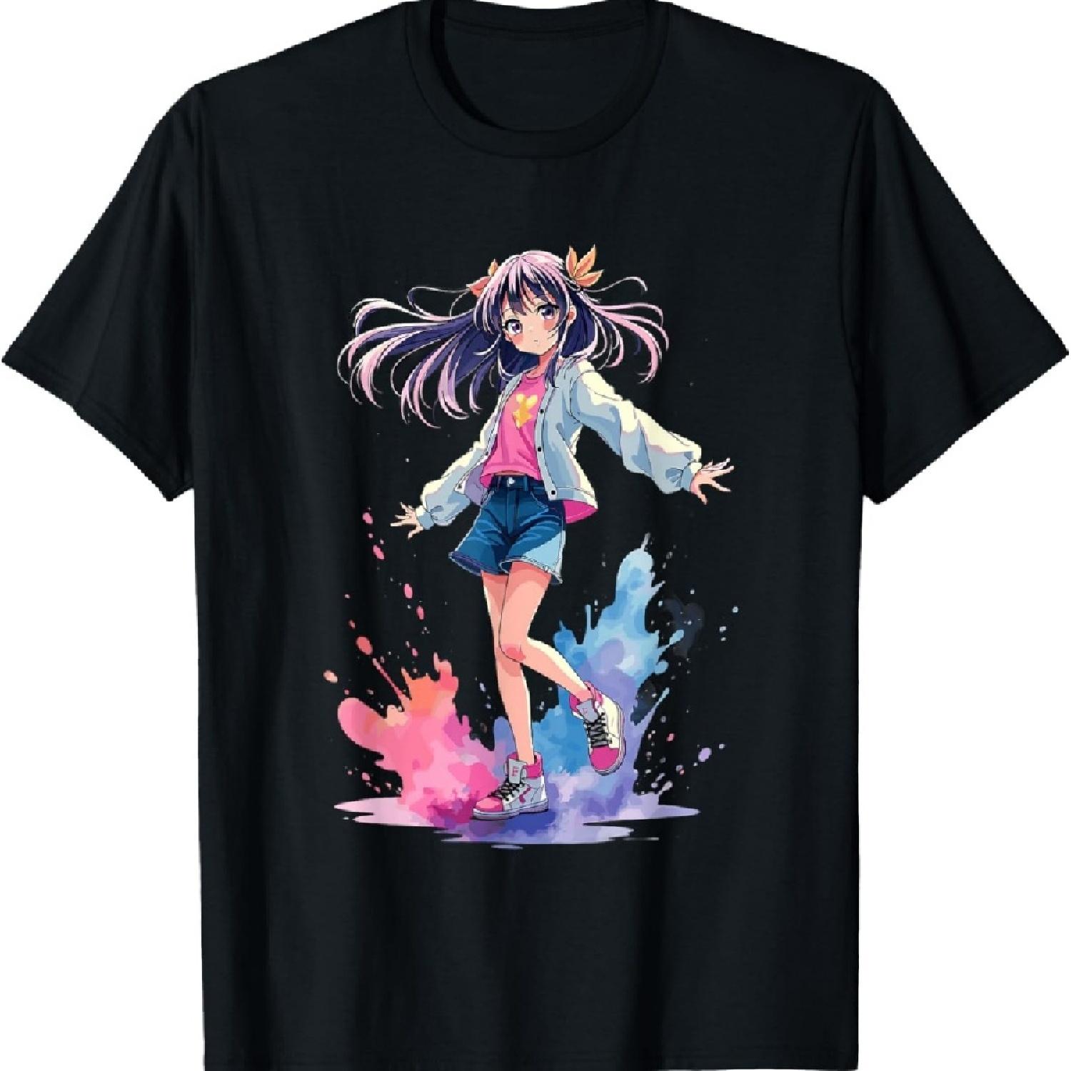 

Anime Splash Girl Watercolor Art T-Shirt XXXXXL