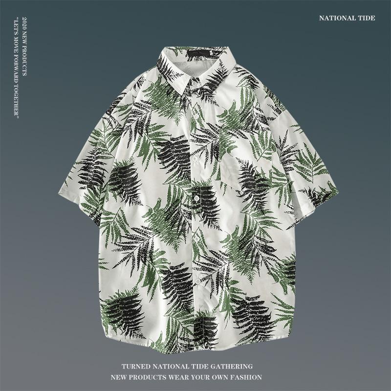 Japanese Hong Kong-Style Floral Hawaiian Shirt - Unisex Summer Short-Sleeve Retro Beachwear