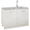 Vidaxl Double Bowl Kitchen Sink, Silver, 1200X600X155 Mm, Steel