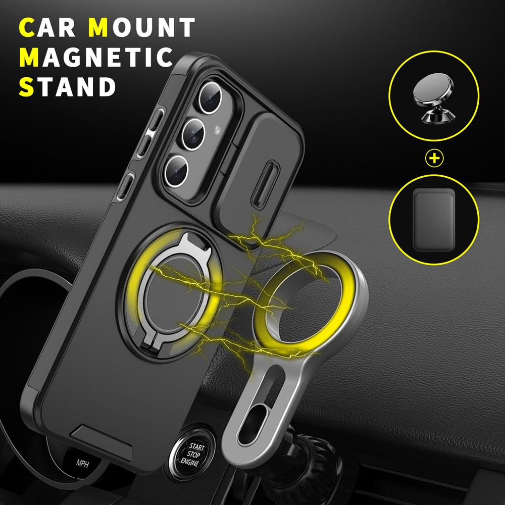 Magnetic Phone Case For Samsung Galaxy A55 A56 A36 A26 A54 A14 A35 A25 A15 A16 5G Folding Bracket Slide Camera Protection Cover