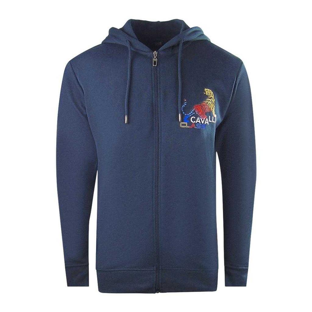 Cavalli Class Mens Tiger Logo Full Zip Hoodie