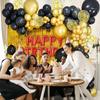 12inch 50pcs Gold Black Latex Balloon Set with Confetti, Suitable for Weddings, Birthdays, Themed Parties, and Family Gatherings