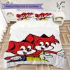 Literie motif Fix und Foxi, Ensemble couette Housse de couette Taie d'oreiller Cadeau d'anniversaire pour la maison(1 housse de couette + 2 taies d'oreiller, sans garniture.)_lx