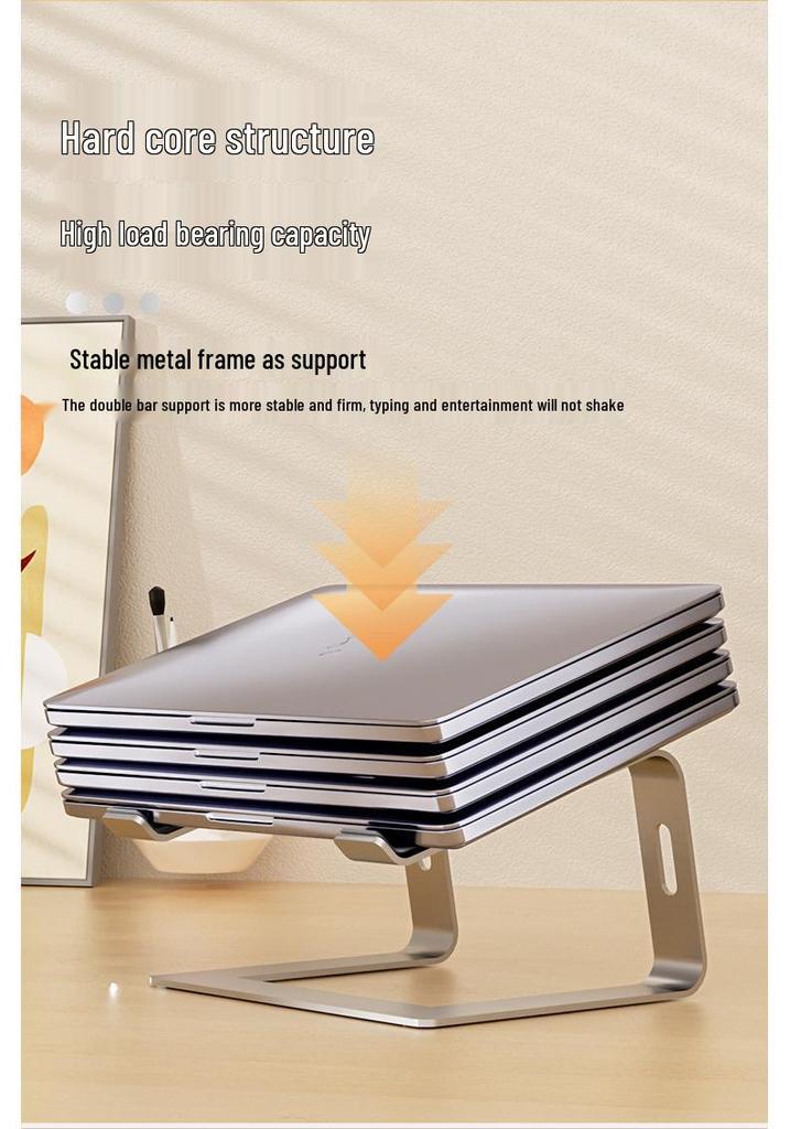 Portable Aluminum Laptop Cooling Stand with Adjustable Height