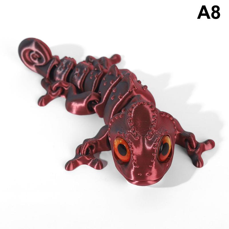3D-utskrift Kameleonfigurer Multi-ledd Bevegelig Simulering Øyne Drage Ornament For Hjem Tilbehør Barn Gaveleker