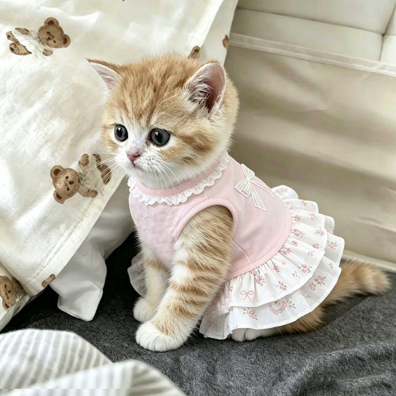 Abbigliamento per animali domestici per la primavera e l'estate, gilet traspirante e fresco, vestito per cani e gatti, abbigliamento per cani Teddy Bichon Pomerania