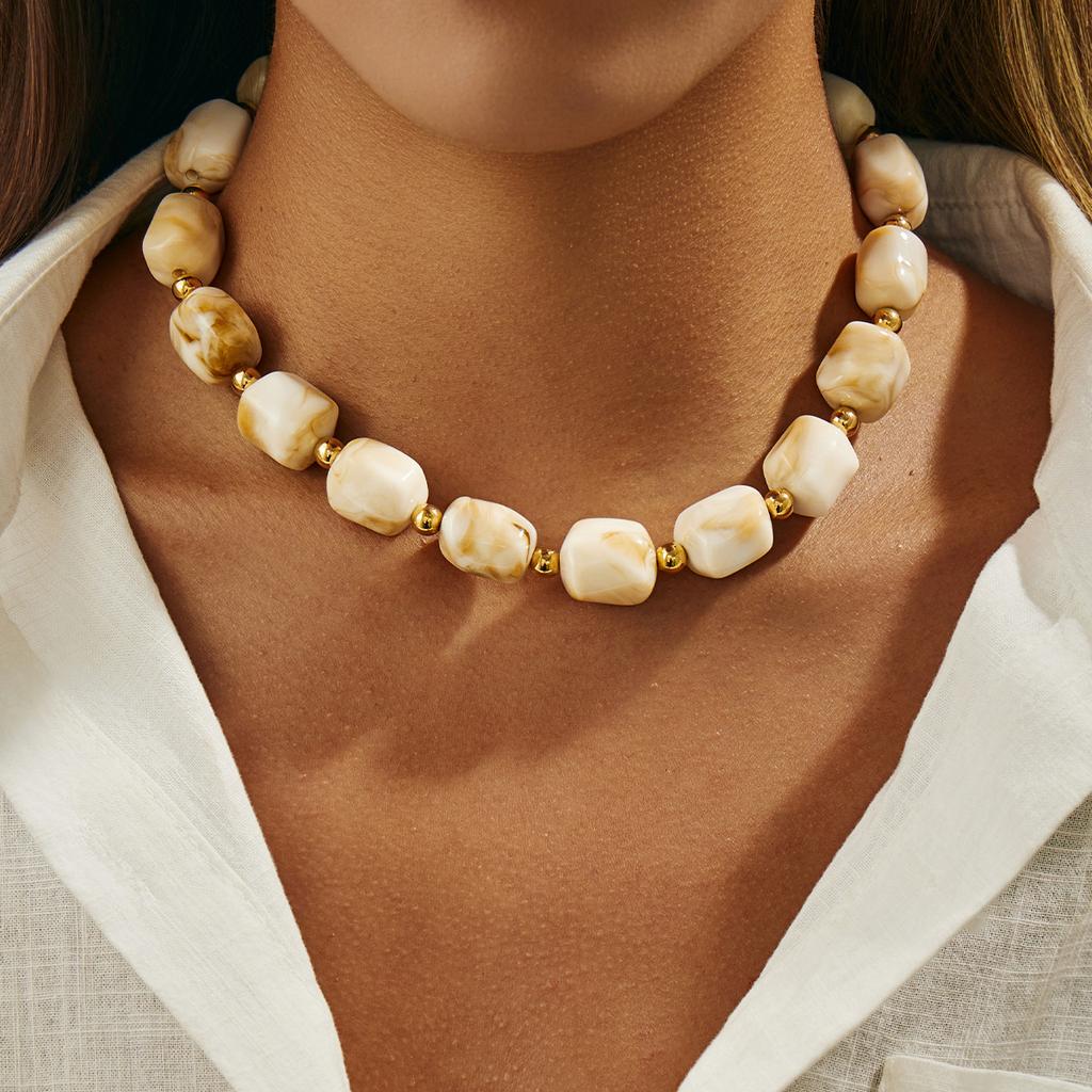 Irregular Resin Beads Choker for Women Necklace Jewelry Accessories