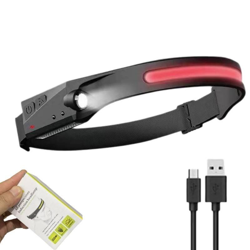 Cob Led Headlamp Usb Headlight Silicone Material Light Outdoor Lamp Camping