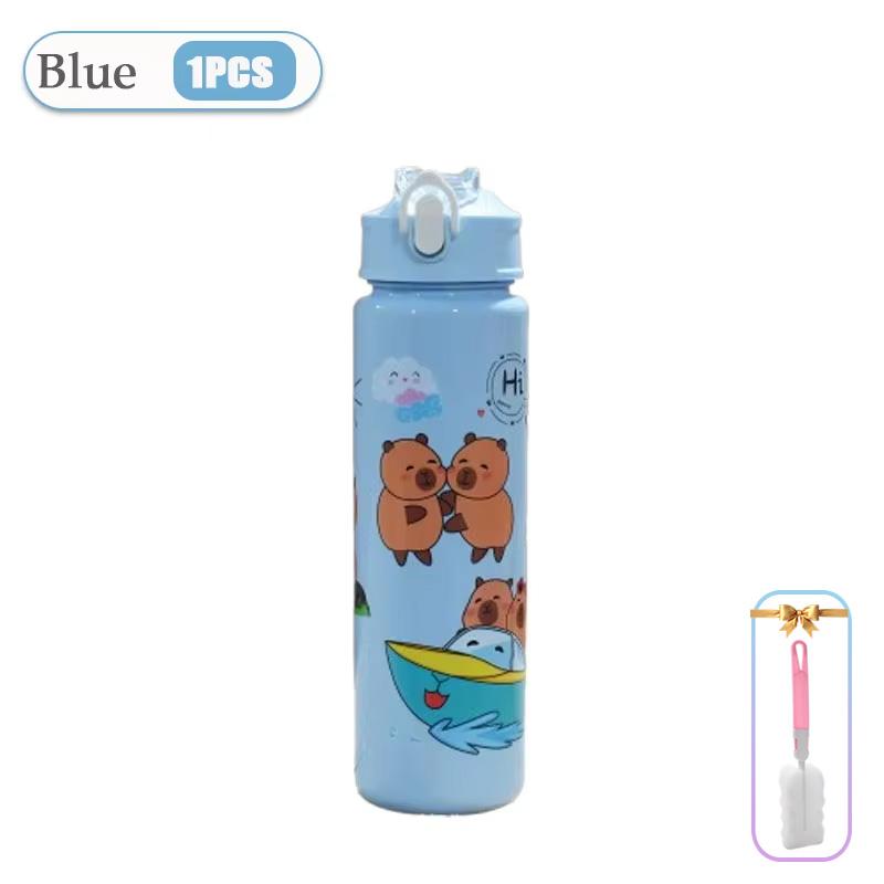 

Capybara Leak-Proof Water Bottle Visually Appealing Bear Water Bottle with Carry Strap - Portable for Sports & Fitness BPA Free 701-800ml
