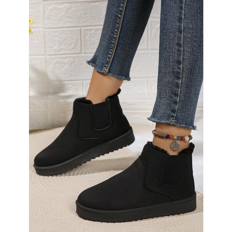 2025 New Arrival Thickened Fleece-Lined Cotton Boots Winter Fashion Slip-On Women's Snow Boots