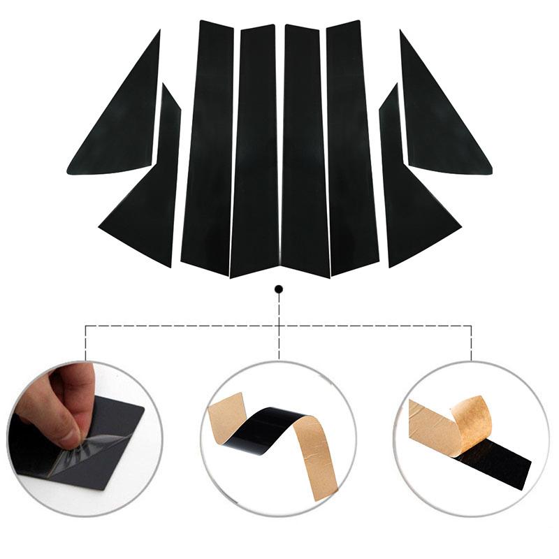 Gloss Black Pillar Post Fit For Hyundai Accent HC/YC 2018-2022 Anti-Scratch Decorative Cover Film Universal Automobile Exterior Accents